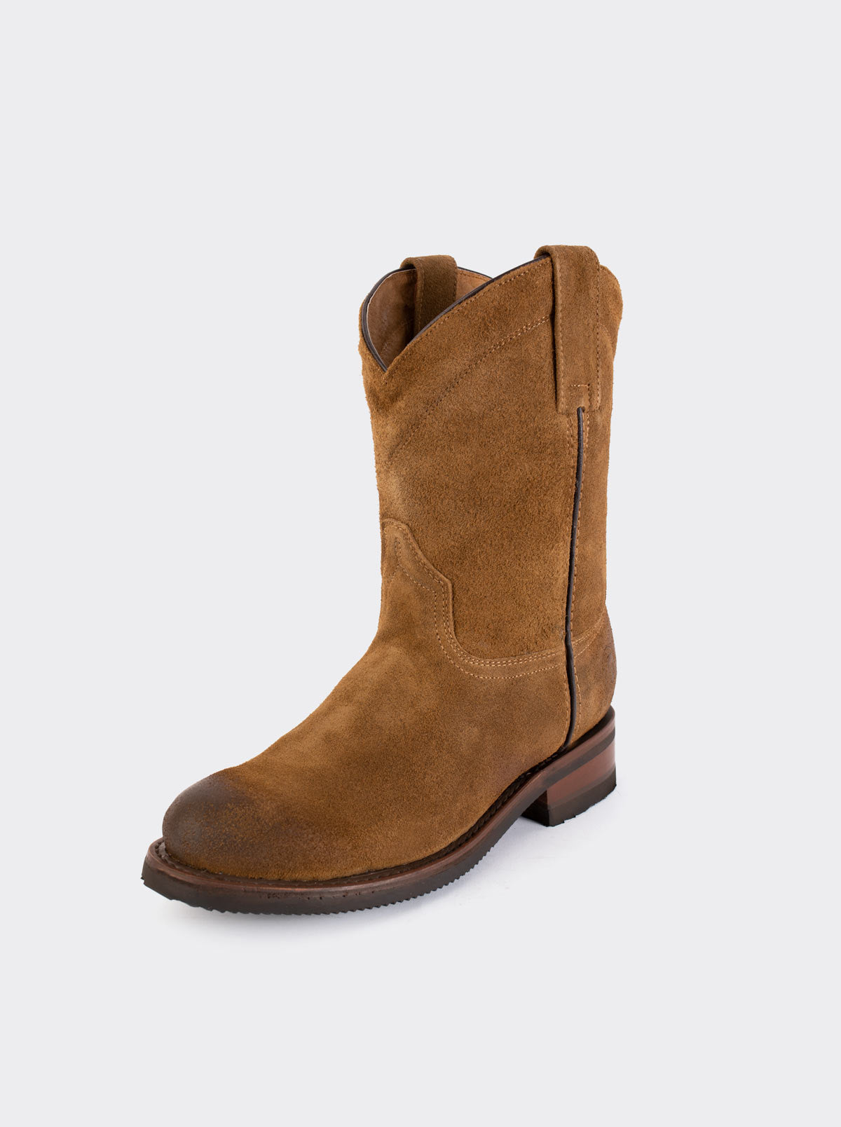 Men's Suede Leather Slip-Resistant Roper Boot Ginger Color Style 1000