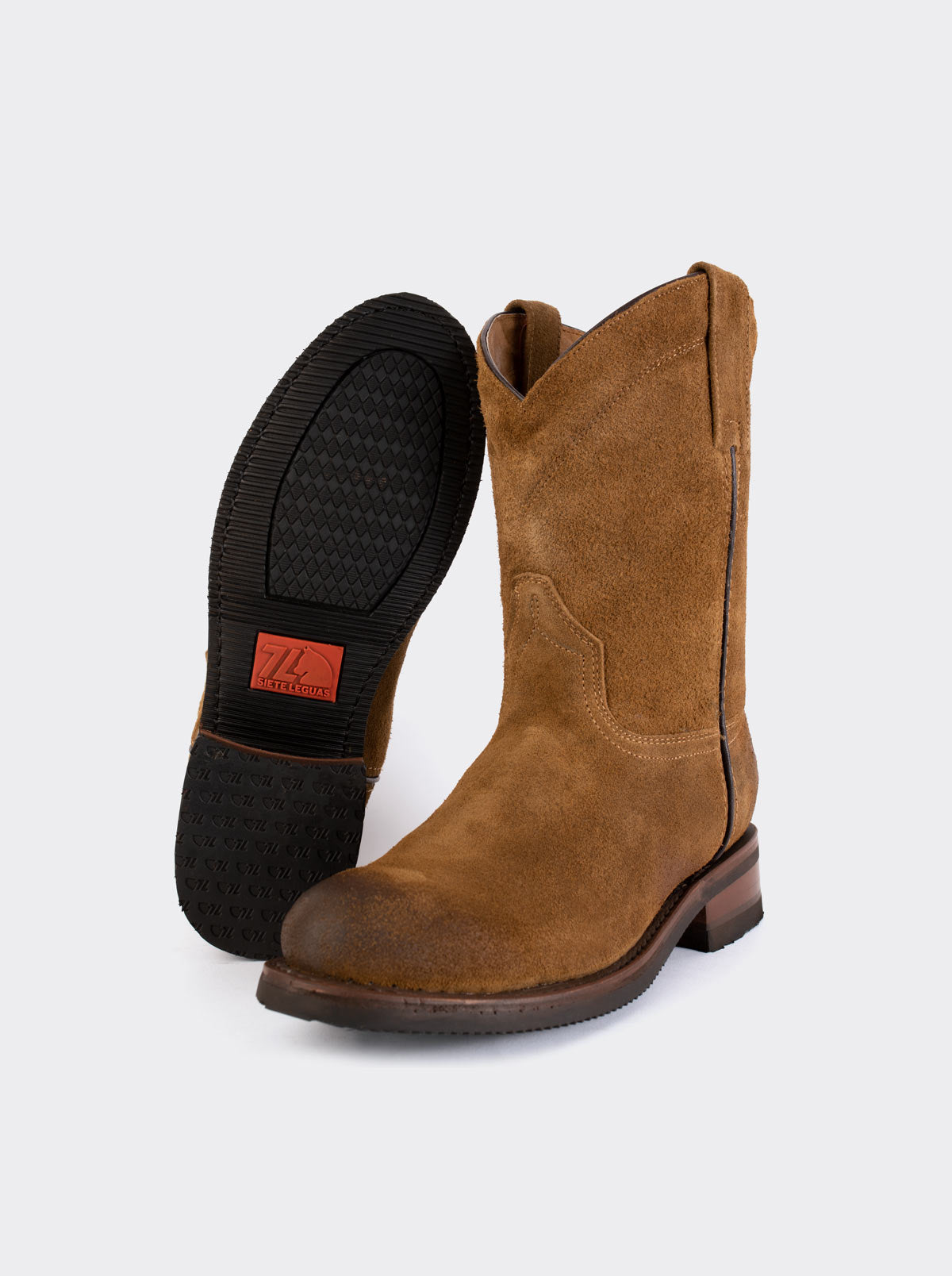 Men's Suede Leather Slip-Resistant Roper Boot Ginger Color Style 1000
