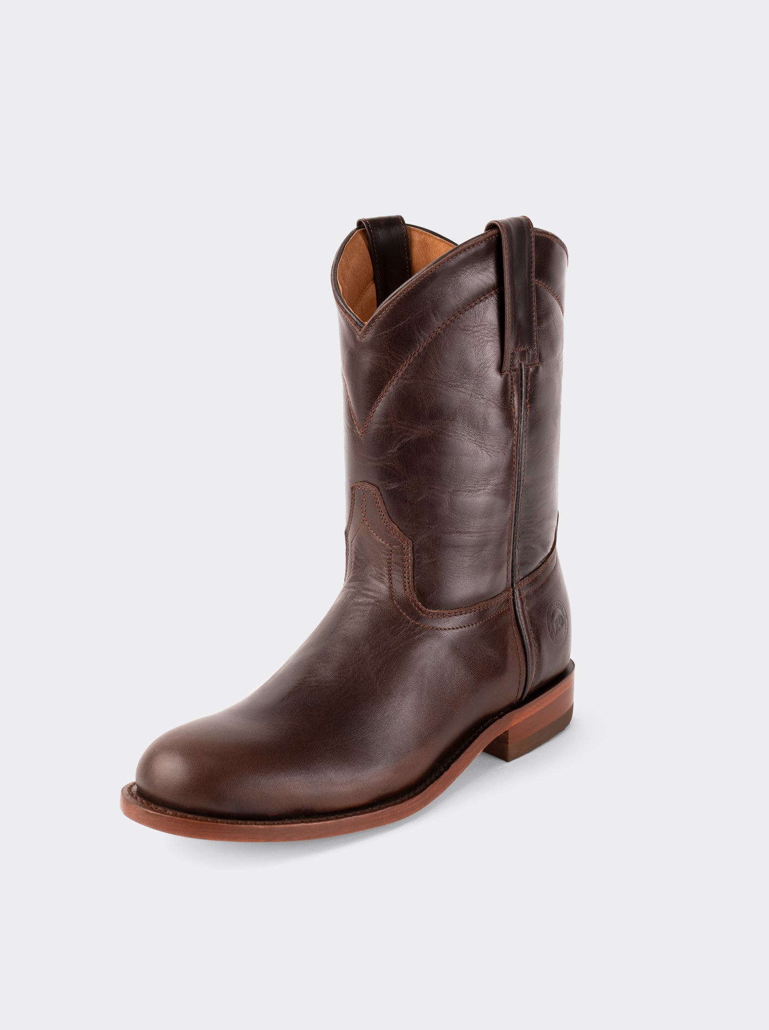 Men's Leather Roper Boot Leather Sole Honey Olmeca Style 1000