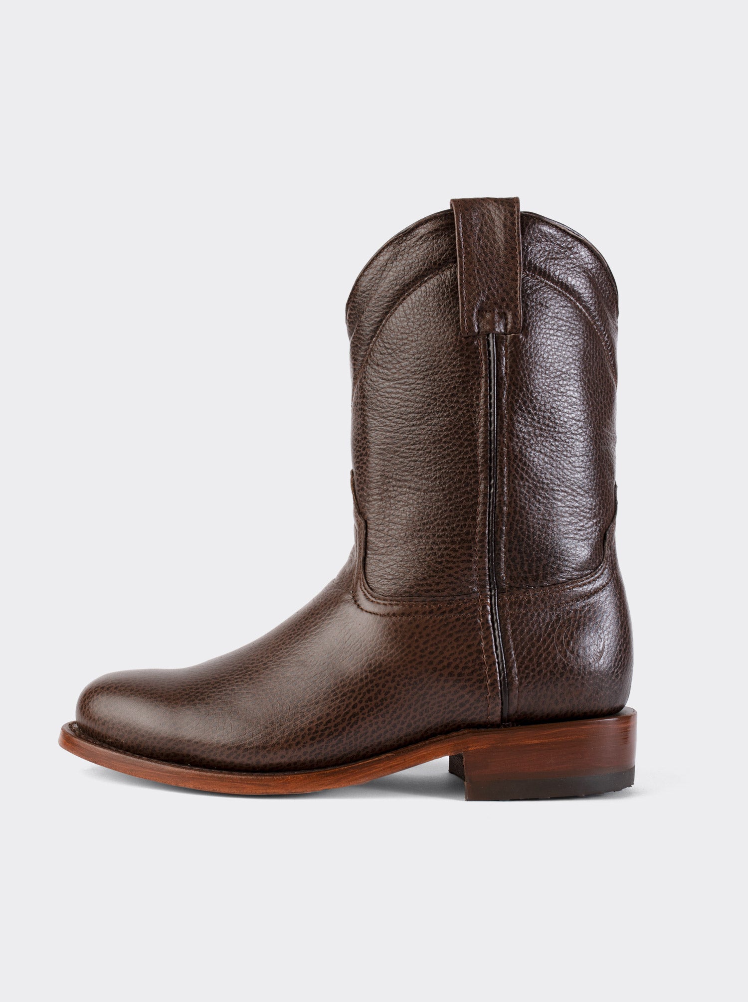 Men's Leather Roper Boot Brown Crazy Color Style 1000