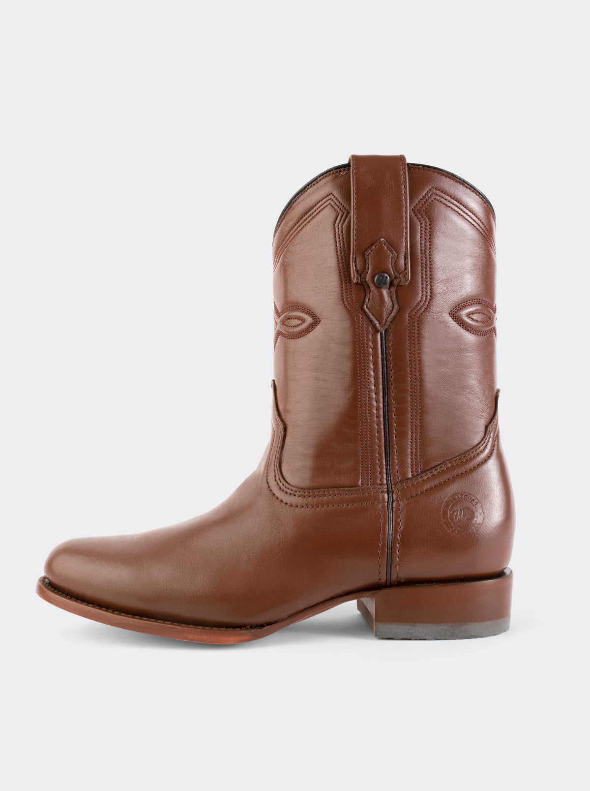 Men's Leather Roper Boot Brown Crazy Color Style 1000