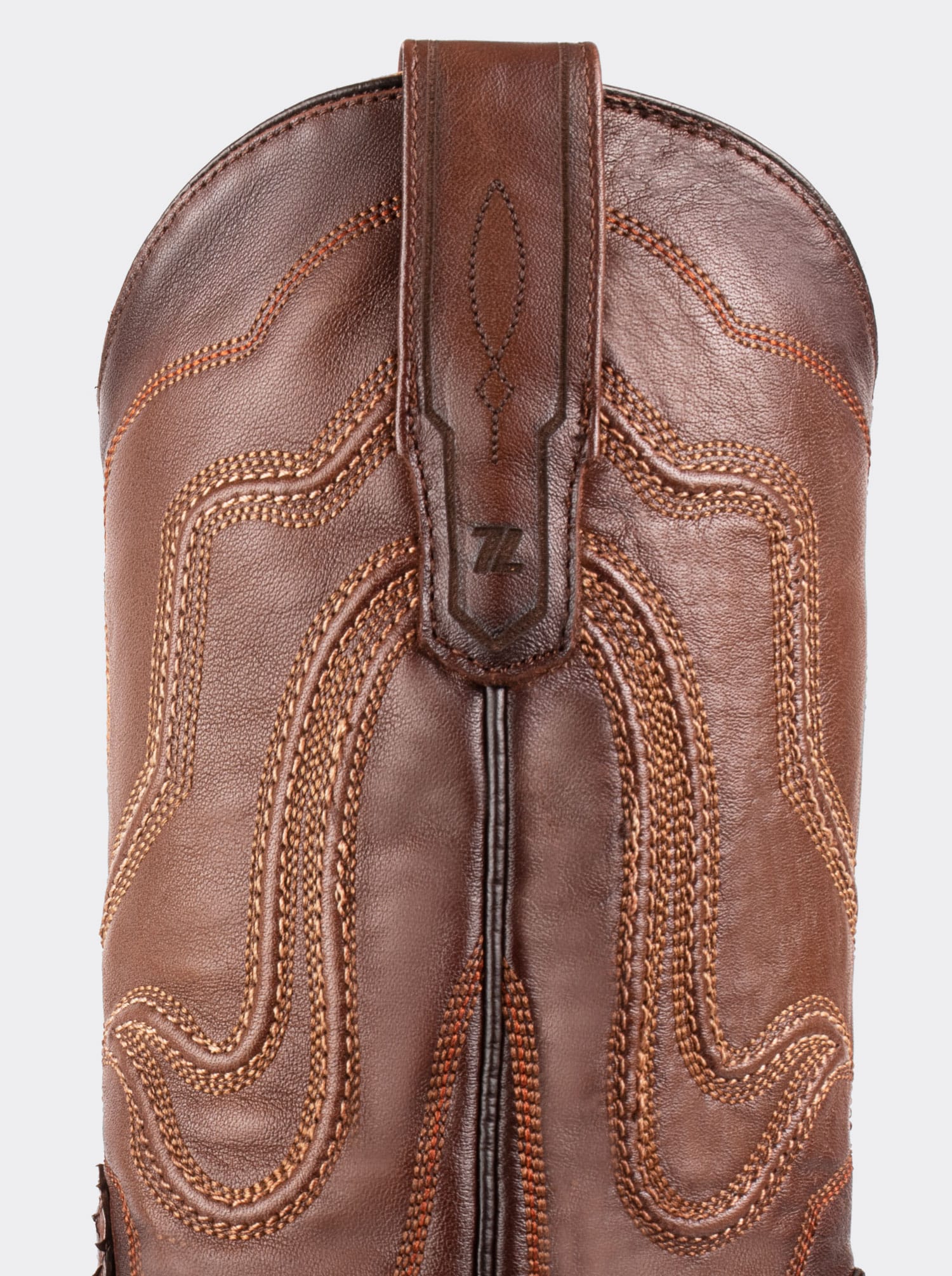 Bota Vaquera con Suela de Cuero en Piel Genuina de Pitón Caramel Estilo 1055