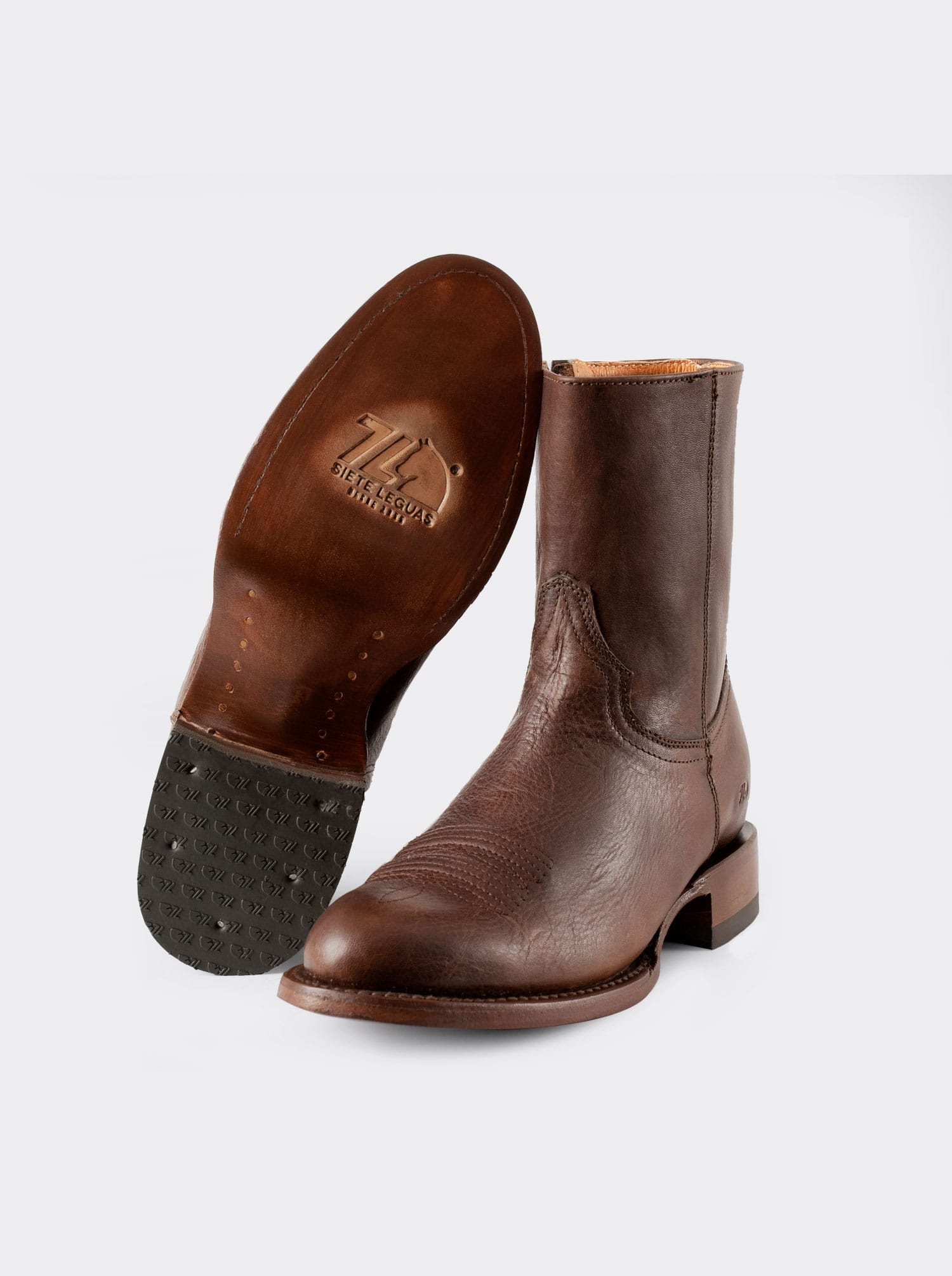 Men's Leather Cowboy Zip Boot Whiskey Paddock Style 11200