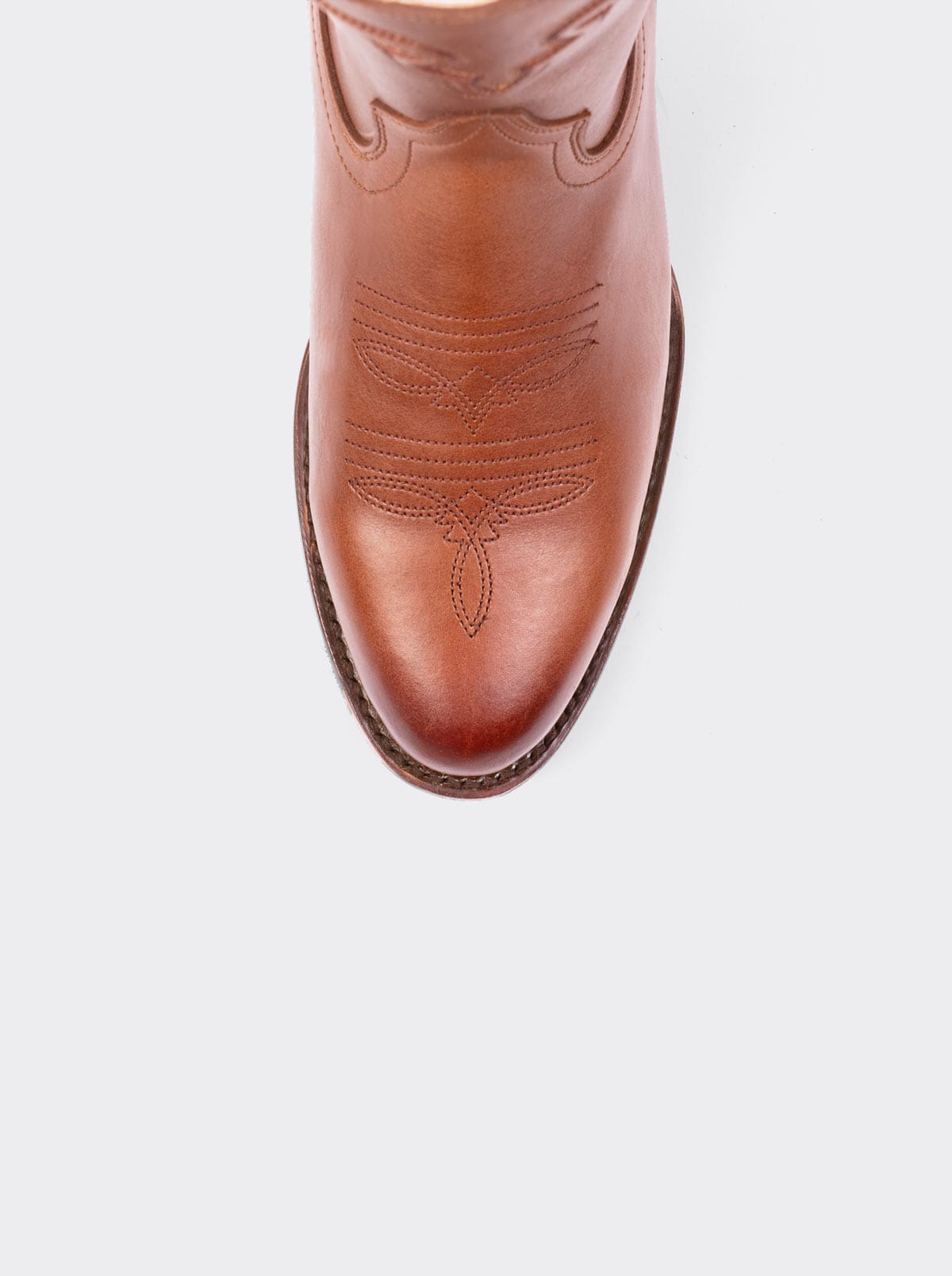 Men's Leather Cowboy Boot with Zipper and Double Life Sole Mahogany Challenger Style 11400