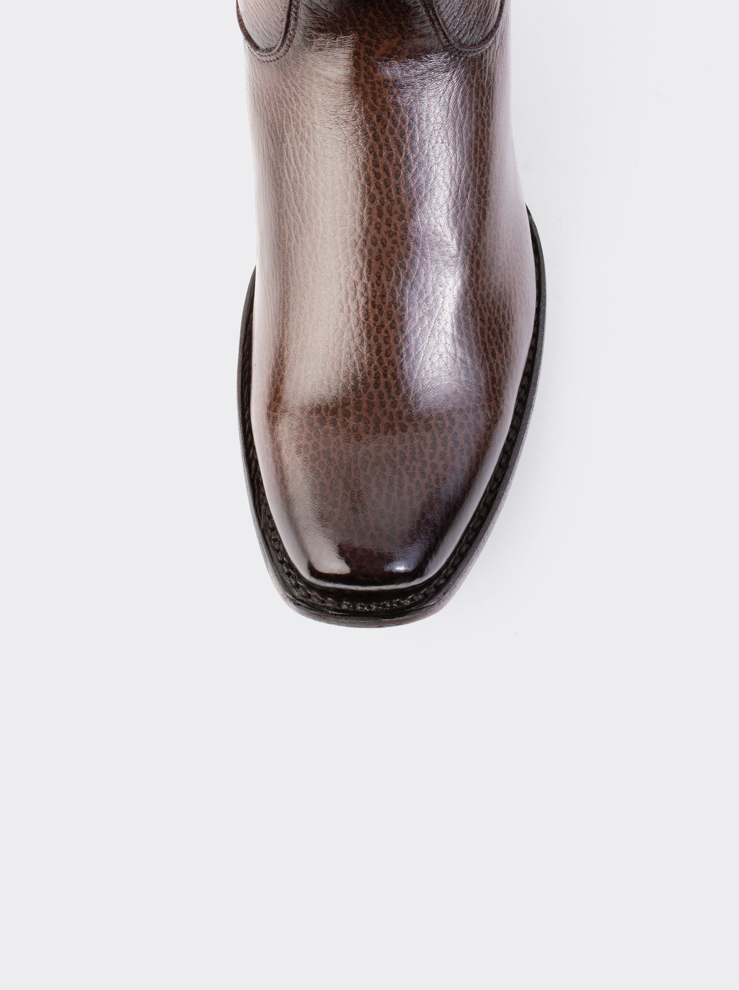 Men's Leather Cowboy Boot with Zipper and Double Life Sole Mahogany Challenger Style 11400