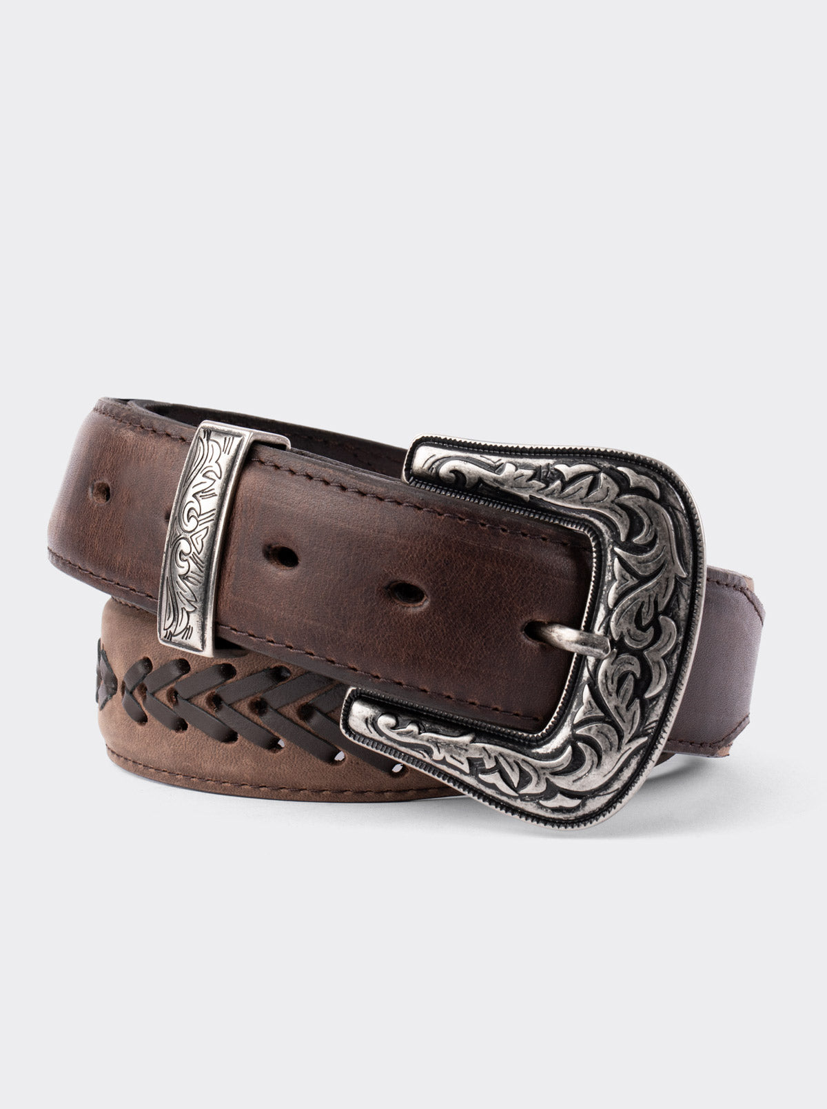 Cinturon Vaquero Piel Crazy Café estilo 15