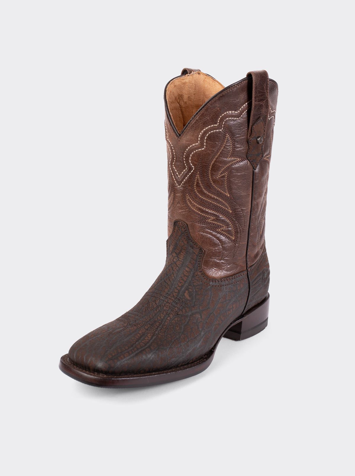 Bota Rodeo con Suela Antiderrapante Cuello de Toro Pulido Zafiro Café Estilo 1558