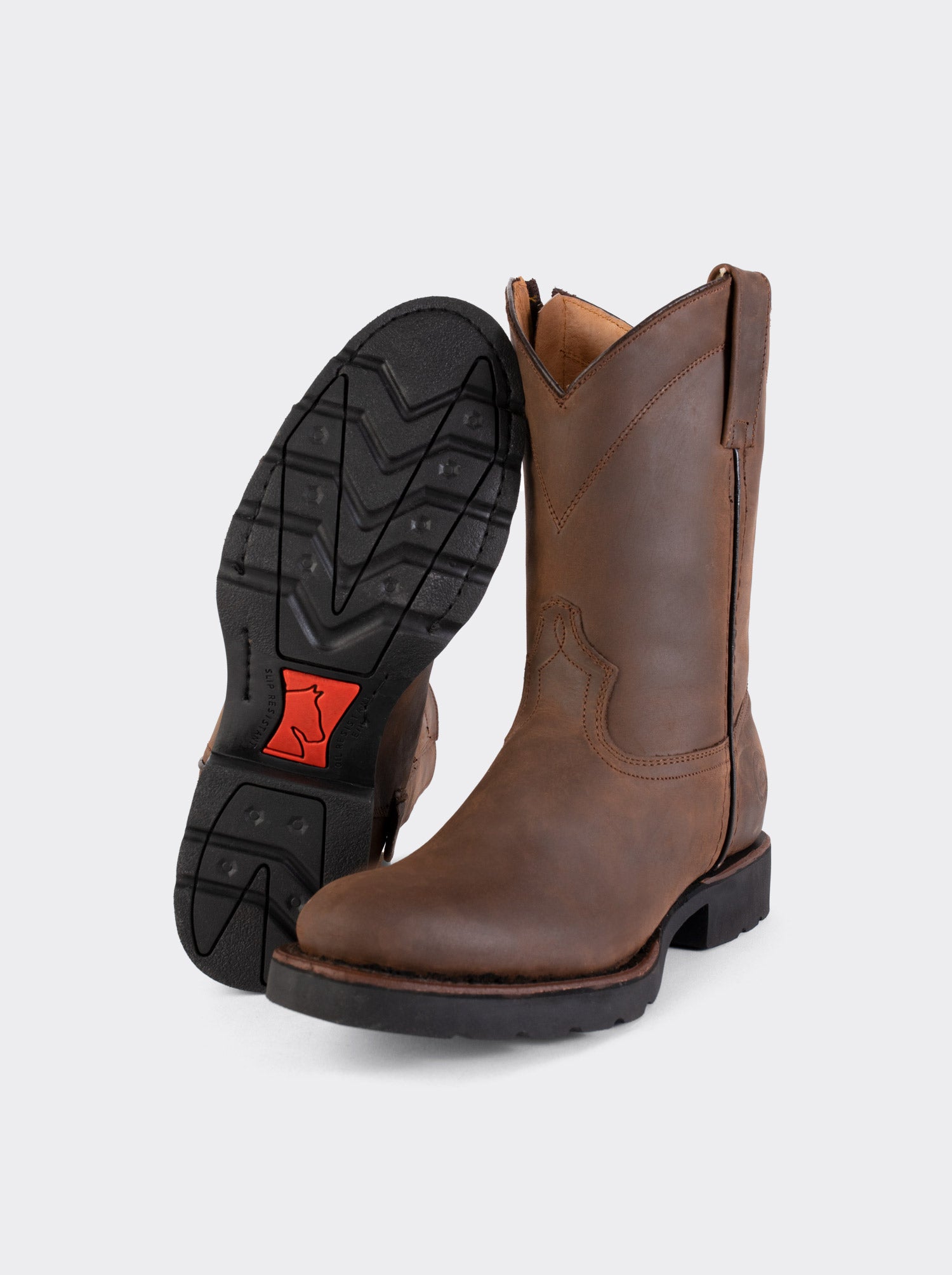 Men’s Leather Roper Boot with Oil Resistant Work Sole Ocher Bull Fight Style 1000