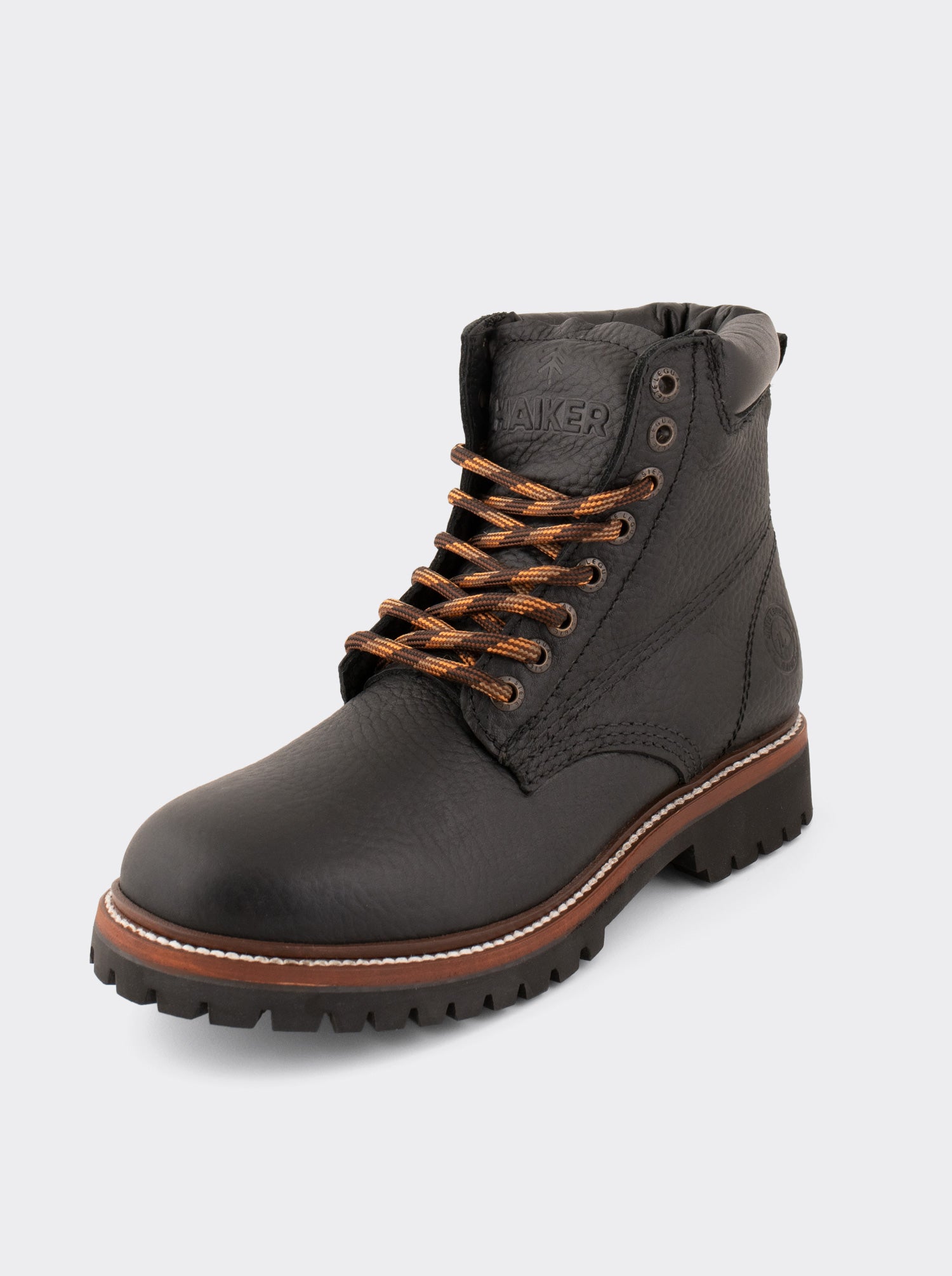 Men's Leather Lace Up Outdoor Boot in Ocher Bull Fight Color Style Haiker 2415