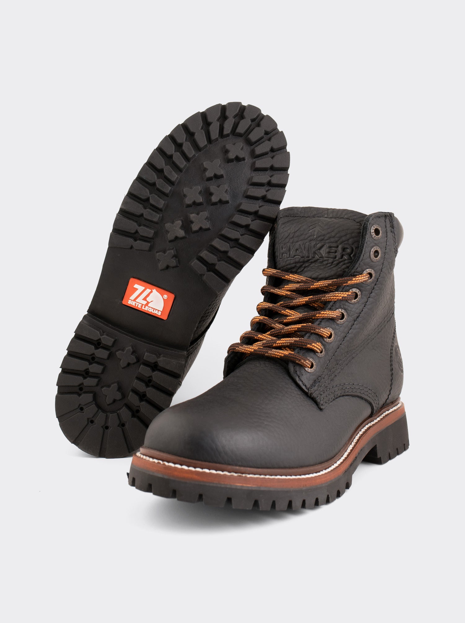 Men's Leather Lace Up Outdoor Boot in Ocher Bull Fight Color Style Haiker 2415