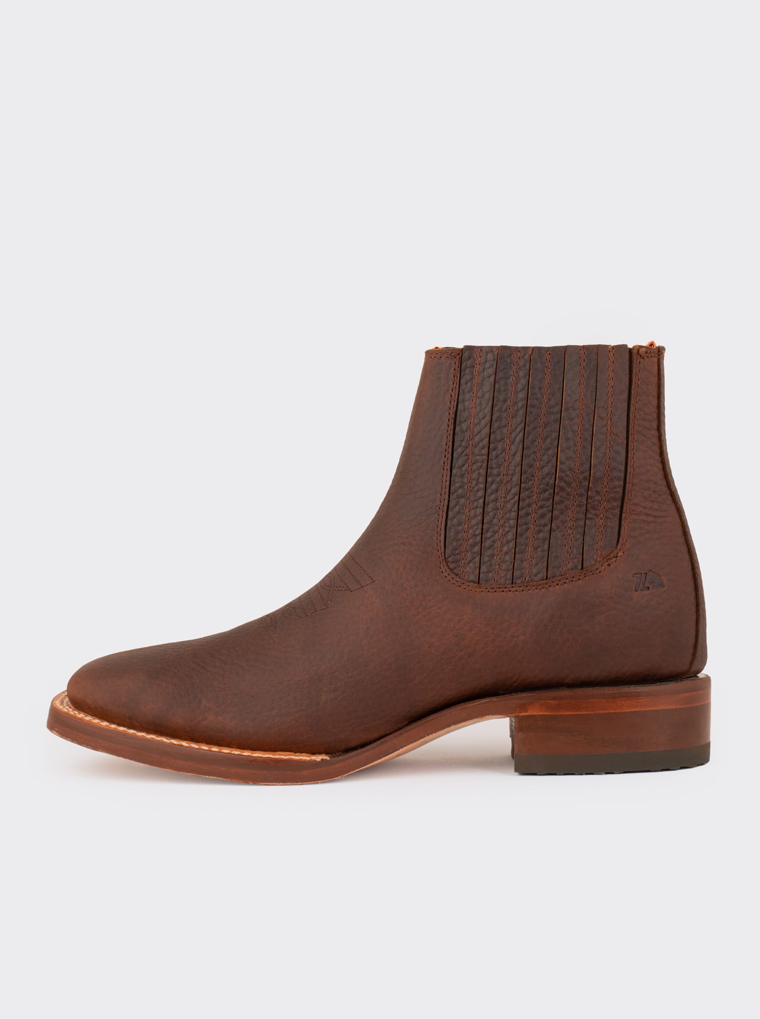 Men's Leather Rodeo Boot with Leather Sole Ocher Bull fight Color Style 3601