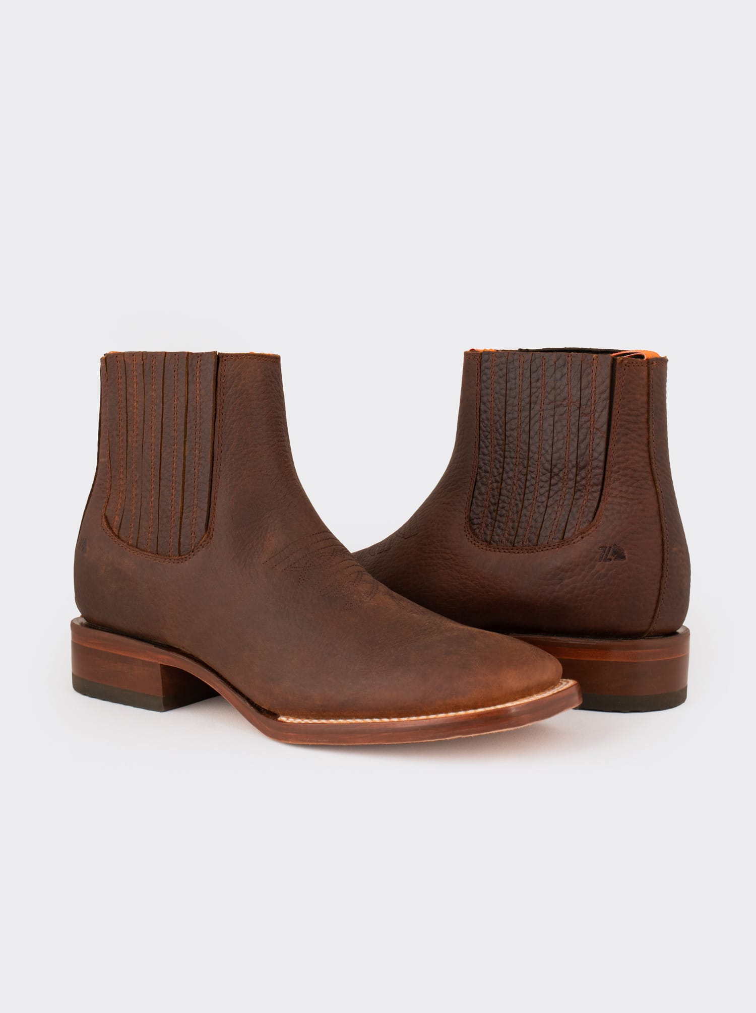 Men's Leather Rodeo Boot with Leather Sole Ocher Bull fight Color Style 3601