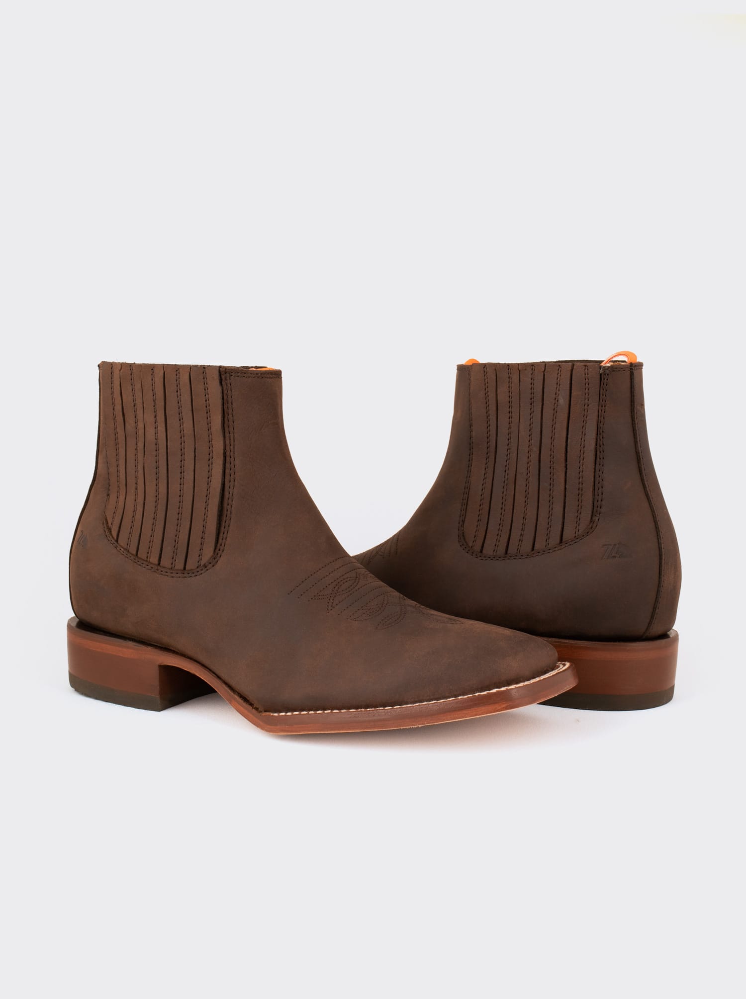 Men's Leather Rodeo Boot with Leather Sole Brown Crazy Color Style 3601