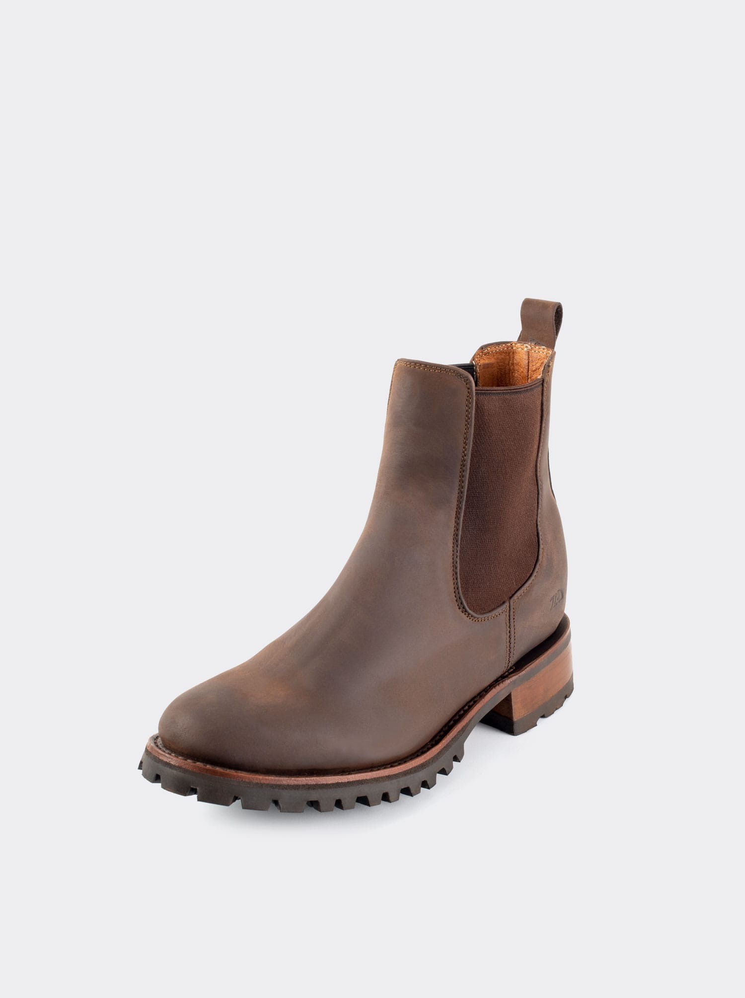Men's Leather Chelsea Boot with Track Sole Brown Crazy Sole Style 6206