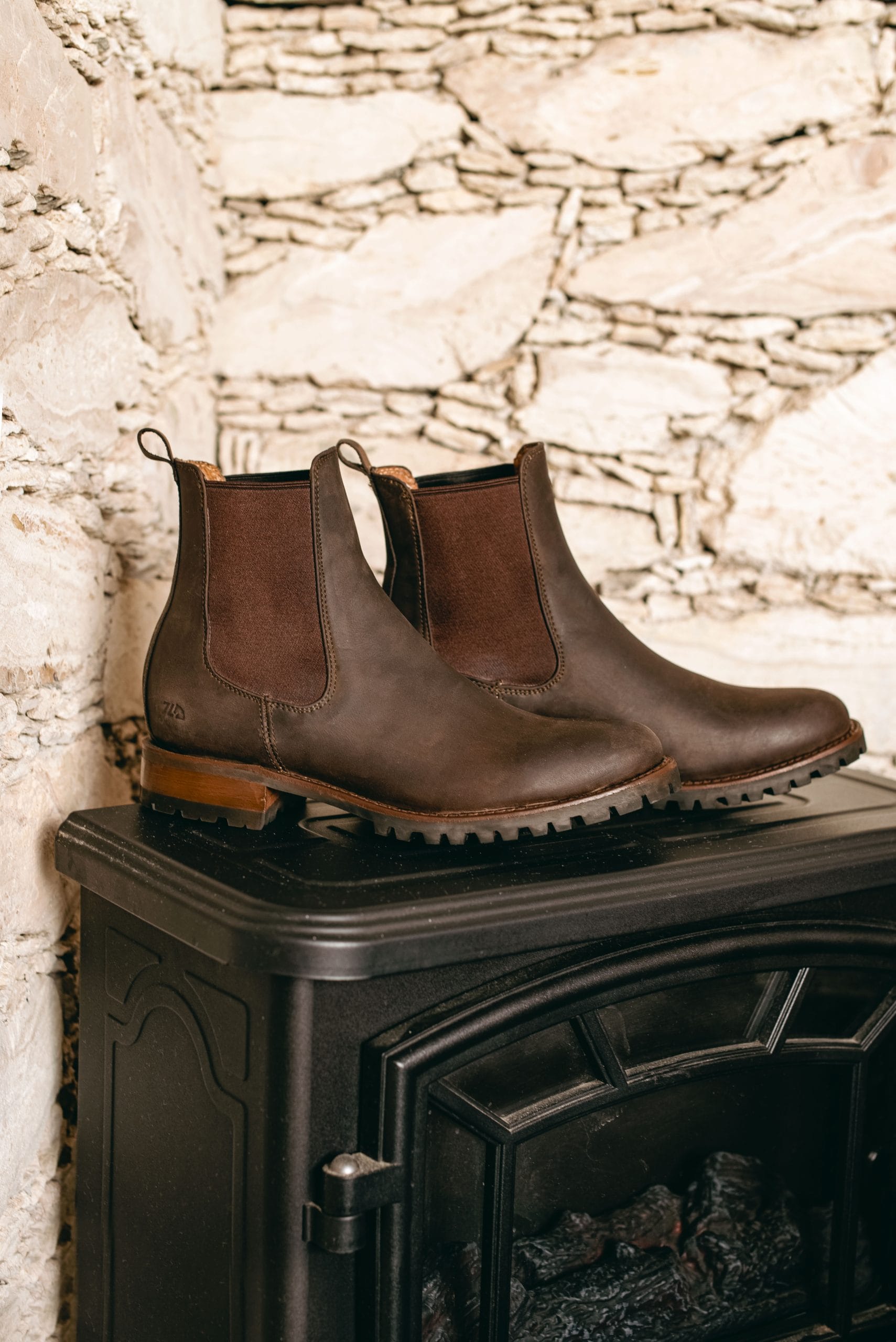 Men's Leather Chelsea Boot with Track Sole Brown Crazy Sole Style 6206