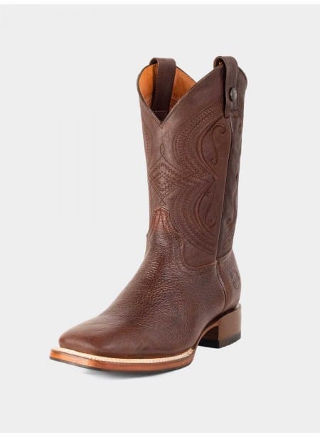Slip-resistant Rodeo Boot in Dark Brown American Bison Style 1546