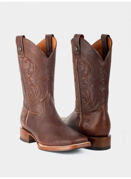 Slip-resistant Rodeo Boot in Dark Brown American Bison Style 1546