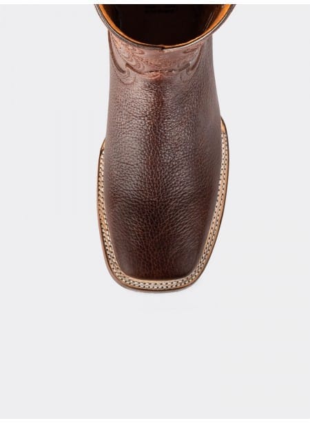 Slip-resistant Rodeo Boot in Dark Brown American Bison Style 1546