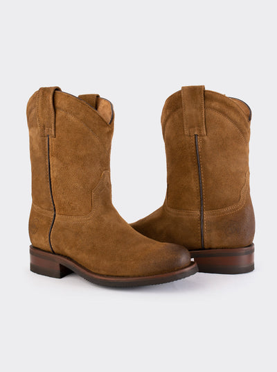 Men's Suede Leather Slip-Resistant Roper Boot Ginger Color Style 1000