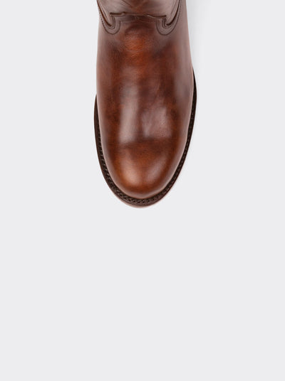 Men's Leather Roper Boot Leather Sole Honey Olmeca Style 1000