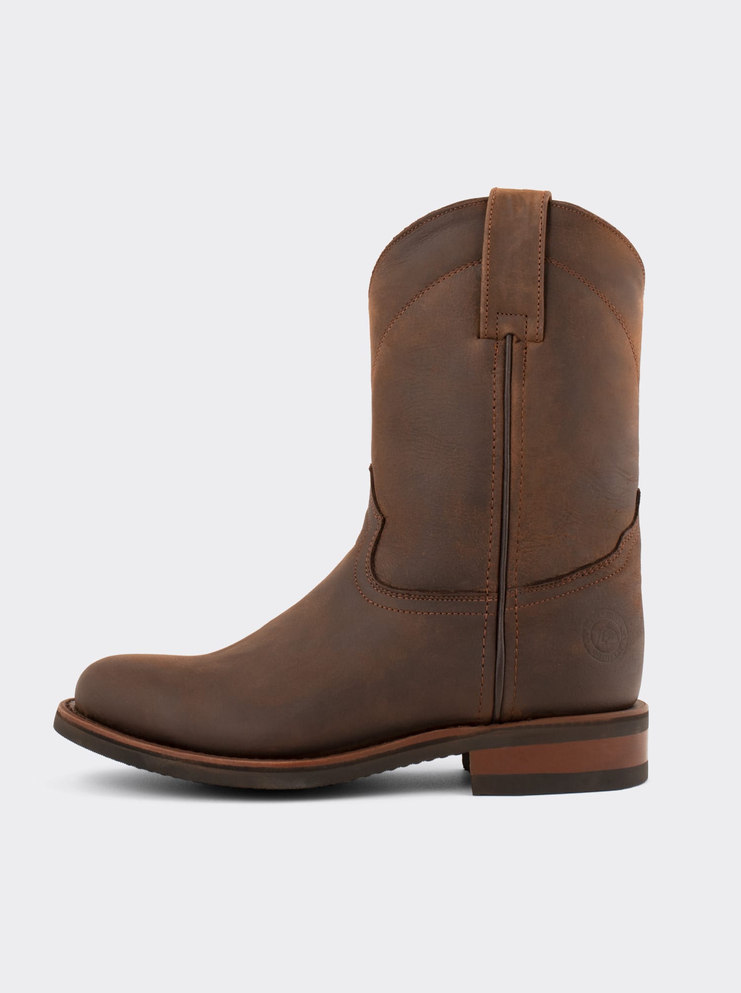 ドリ－ムハイ Men's Leather Roper Boot with Oil-Resistant Vibram Sole Brown