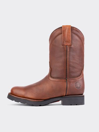 Men’s Leather Roper Boot with Oil Resistant Work Sole Ocher Bull Fight Style 1000