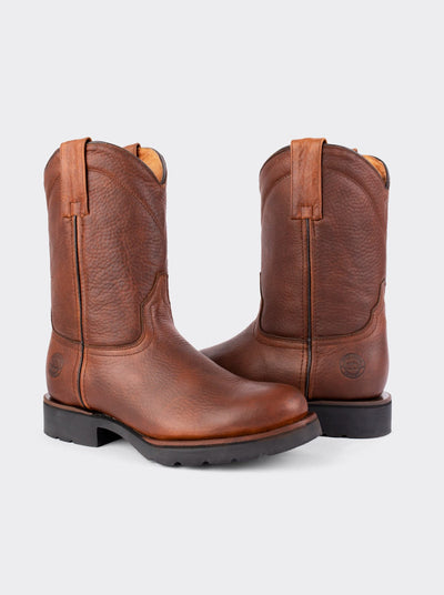 Men’s Leather Roper Boot with Oil Resistant Work Sole Ocher Bull Fight Style 1000