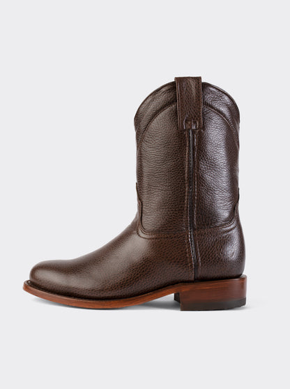 Men's Leather Roper Boot Brown Crazy Color Style 1000