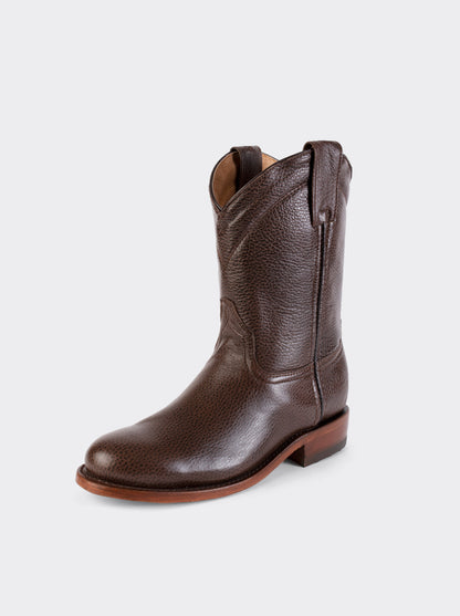 Men's Leather Roper Boot Brown Crazy Color Style 1000