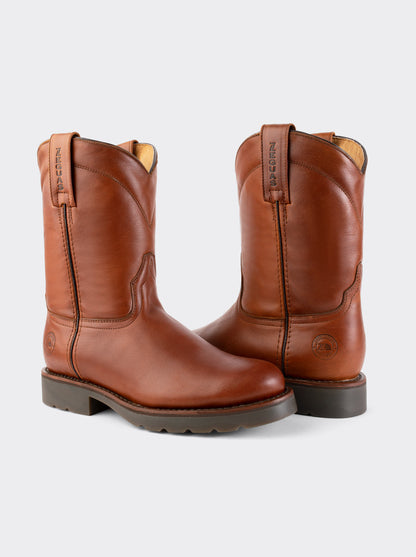 Men’s Leather Roper Boot with Oil Resistant Work Sole Ocher Bull Fight Style 1000