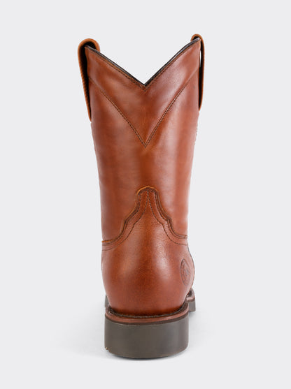 Men’s Leather Roper Boot with Oil Resistant Work Sole Ocher Bull Fight Style 1000