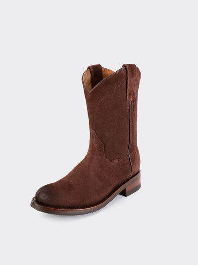 Men's Suede Leather Slip-Resistant Roper Boot Ginger Color Style 1000