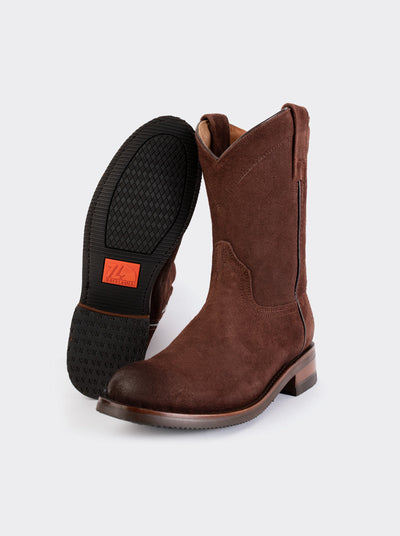 Men's Suede Leather Slip-Resistant Roper Boot Ginger Color Style 1000