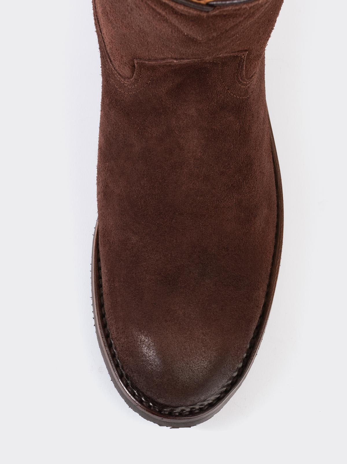 Men's Suede Leather Slip-Resistant Roper Boot Ginger Color Style 1000