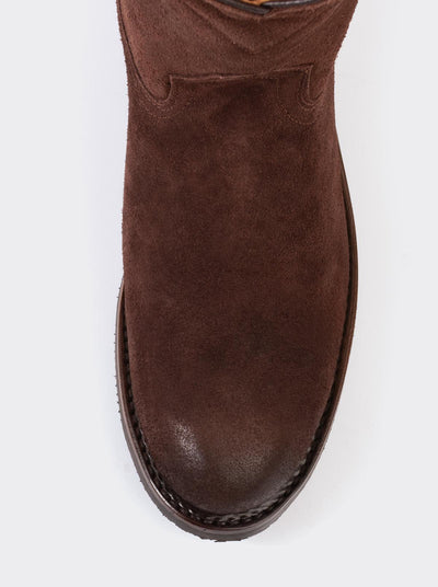 Men's Suede Leather Slip-Resistant Roper Boot Ginger Color Style 1000
