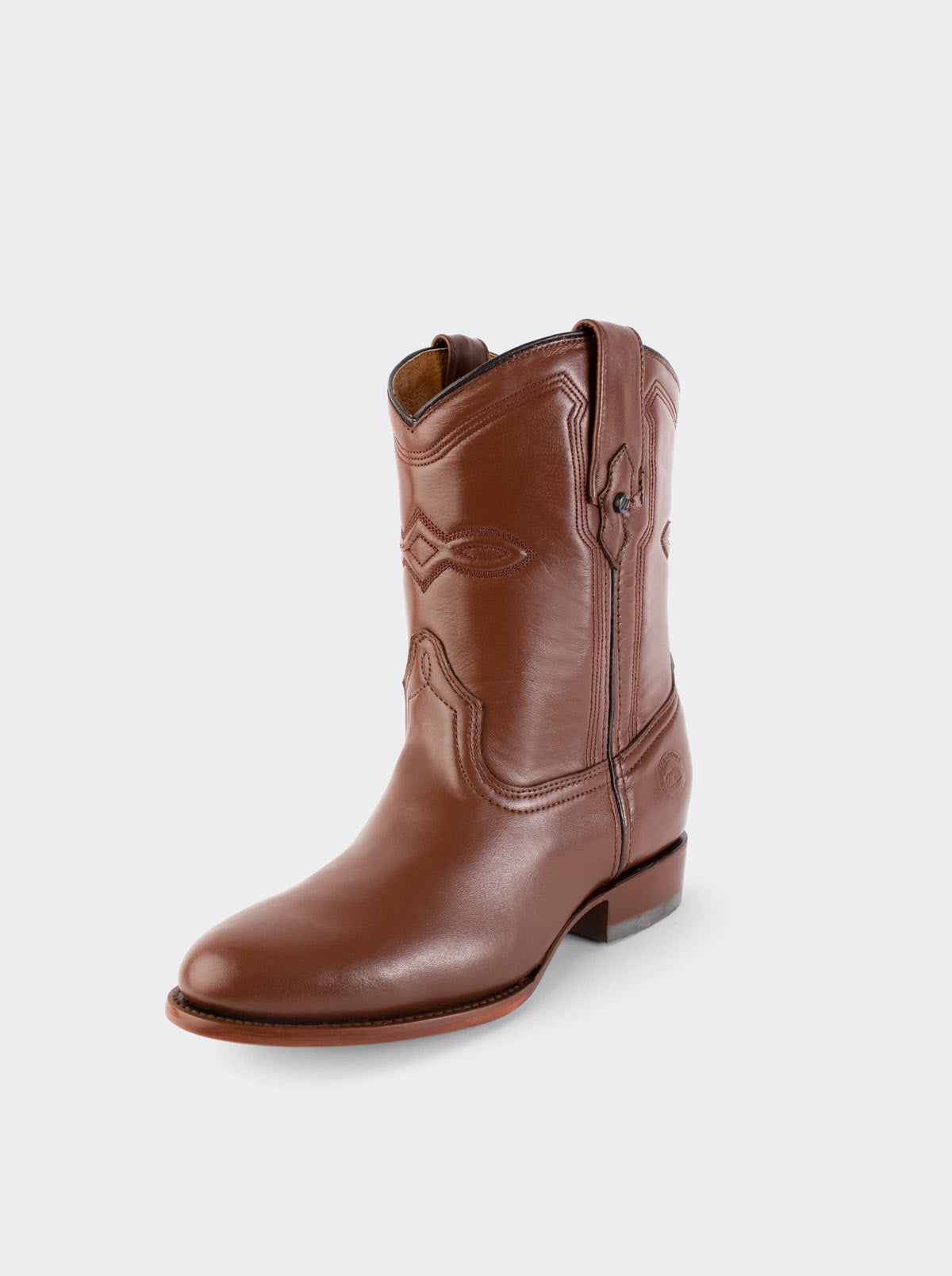 Men's Leather Roper Boot Brown Crazy Color Style 1000
