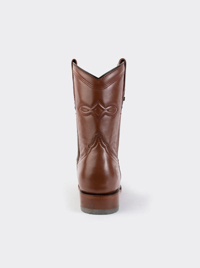 Men's Leather Roper Boot Brown Crazy Color Style 1000