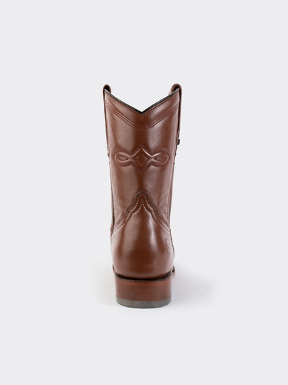 Men's Leather Roper Boot Brown Crazy Color Style 1000