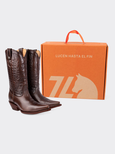 Olmeca Cuban Heel Cowboy Boot Brown Style 1041
