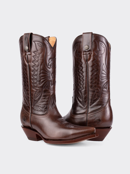 Bota Vaquera Tacón Cubano Olmeca Café Estilo 1041