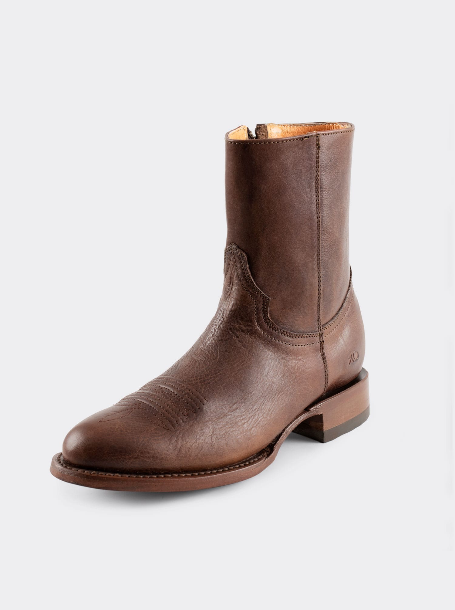 Men's Leather Cowboy Zip Boot Whiskey Paddock Style 11200