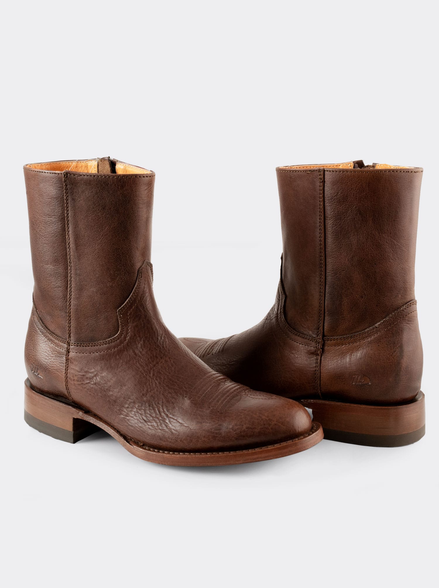 Men's Leather Cowboy Zip Boot Whiskey Paddock Style 11200 – Siete