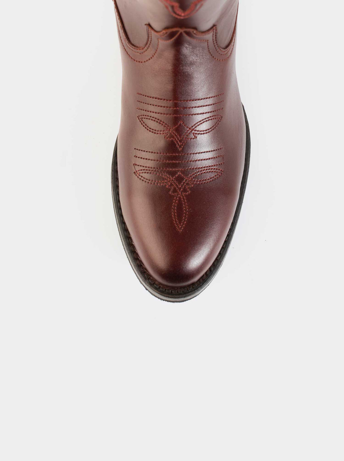 Men's Leather Cowboy Boot with Zipper and Double Life Sole Mahogany Challenger Style 11400