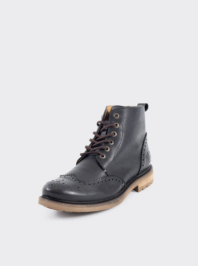 Botin Bostoneano Siete Leguas Piel Montana Negro Est. 7001