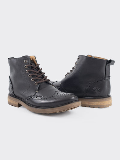 Botin Bostoneano Siete Leguas Piel Montana Negro Est. 7001
