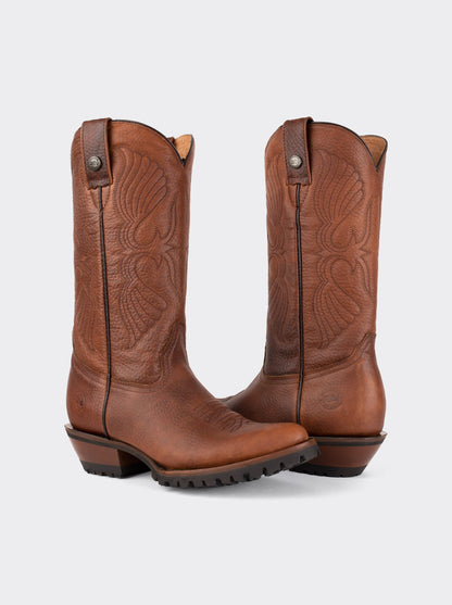 Bota Vaquera de Trabajo con Suela Track Bull Fight Ocre Estilo 1345