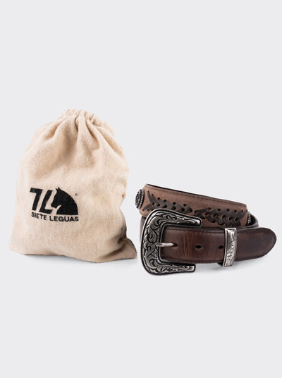 Cowboy Belt Leather Crazy Horse Brown  Style 15