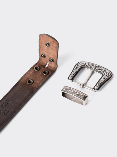 Cowboy Belt Leather Crazy Horse Brown  Style 15