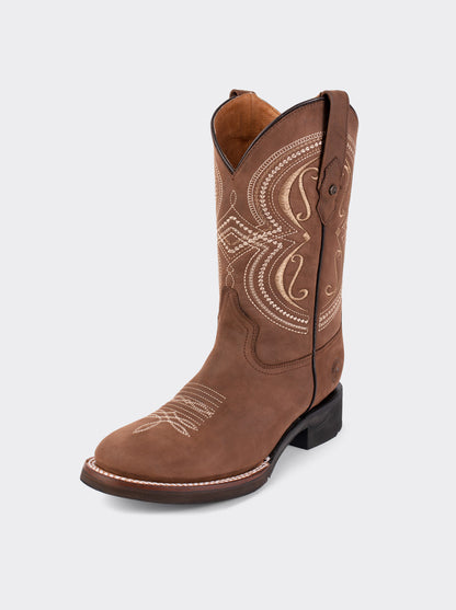 Rodeo Oval Boot with Lightweight Sole for Work Crazy Brown 1546