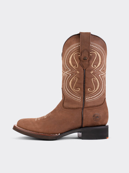Rodeo Oval Boot with Lightweight Sole for Work Crazy Brown 1546
